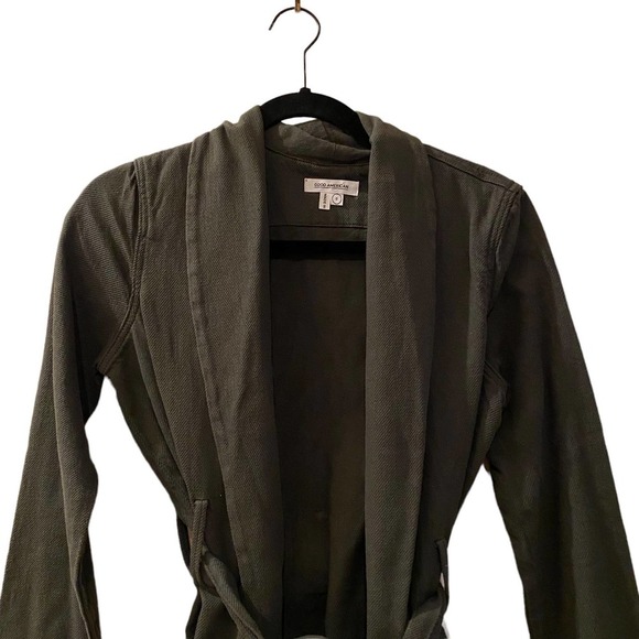 NWT Good American The Wrap Belted Jacket in Olive sz 0 - Picture 7 of 9